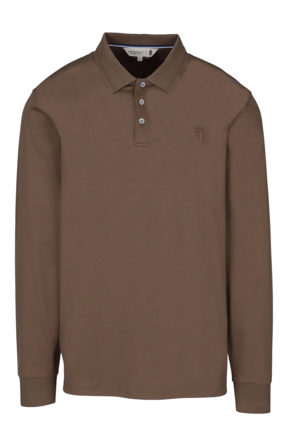 Pringle | Donald Long Sleeve Golfer | Taupe