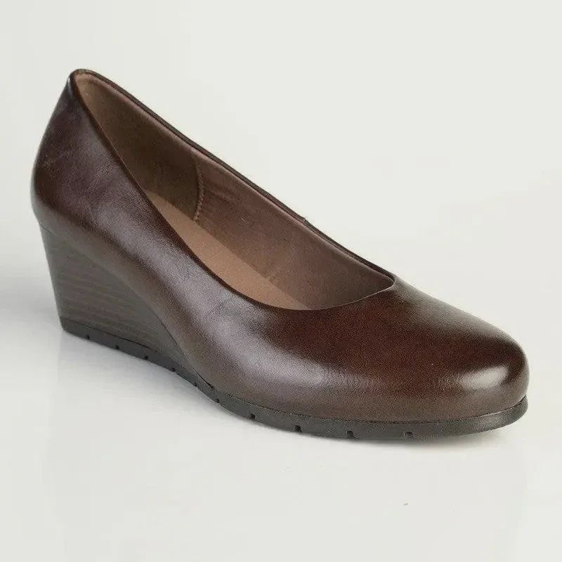 Hush Puppies | Soft Mihewi Mid Wedge | Chocolate, Size: 4