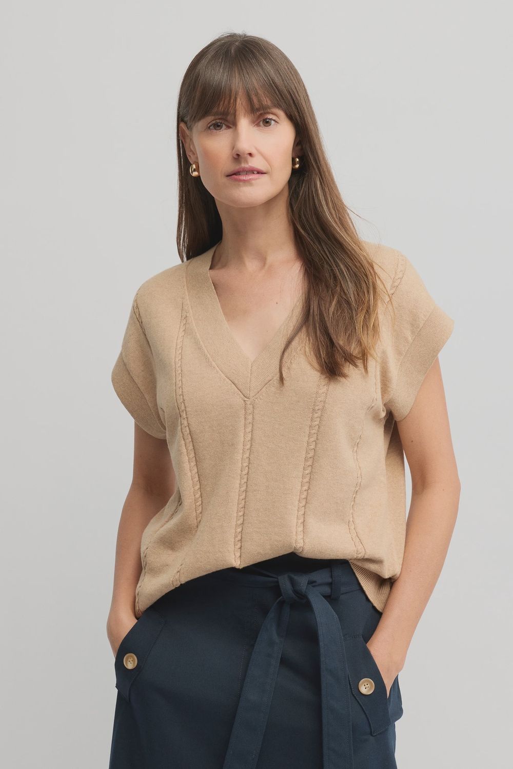 Yarra Trail | Sepal Knit | Camel Marle, Size: S