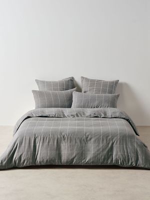 Linen House | Atrium Duvet Cover Set | Shadow