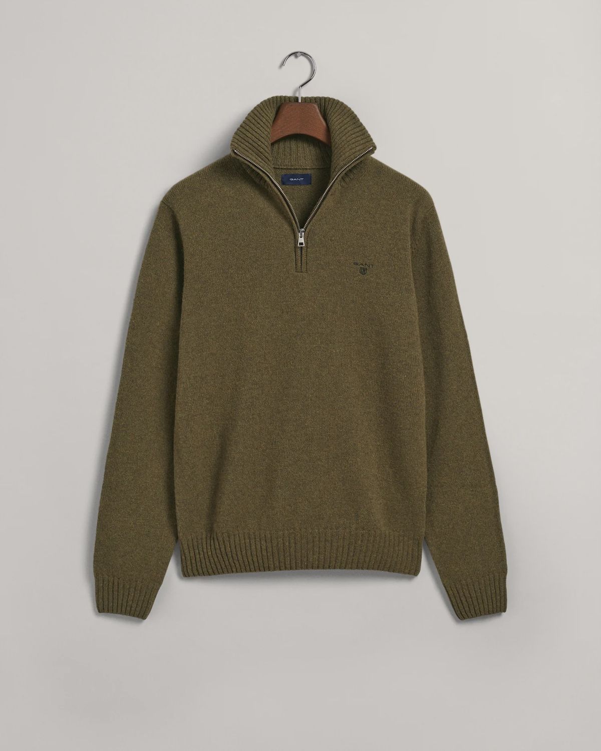 Gant | D2. Brushed Wool Halfzip | Green, Size: M