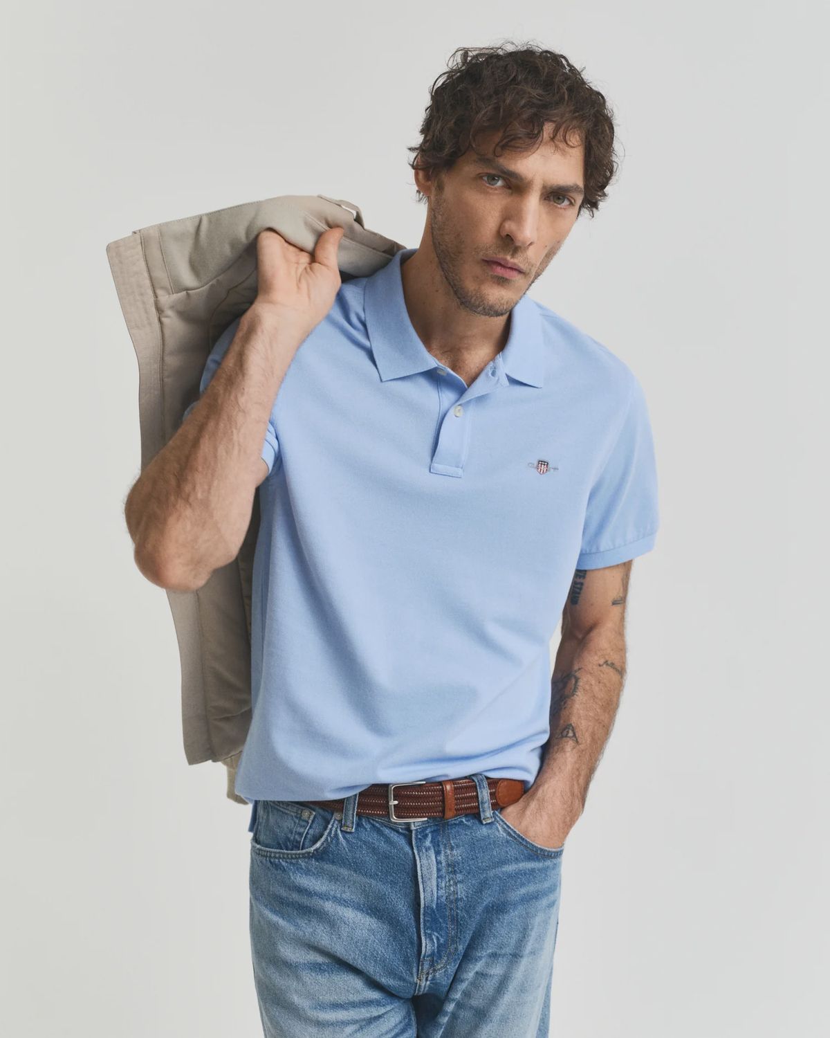 Gant | Regular Shield Pique Golfer | Light Blue, Size: S