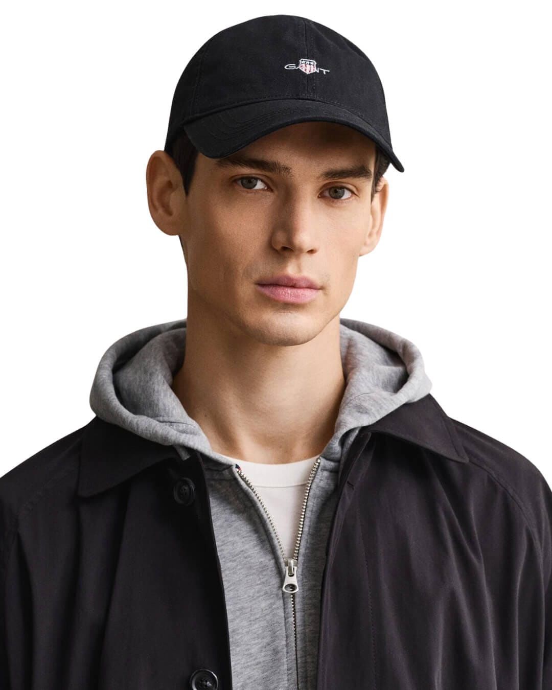 Gant | Shield Cotton Twill Cap | Black, Size: One Size