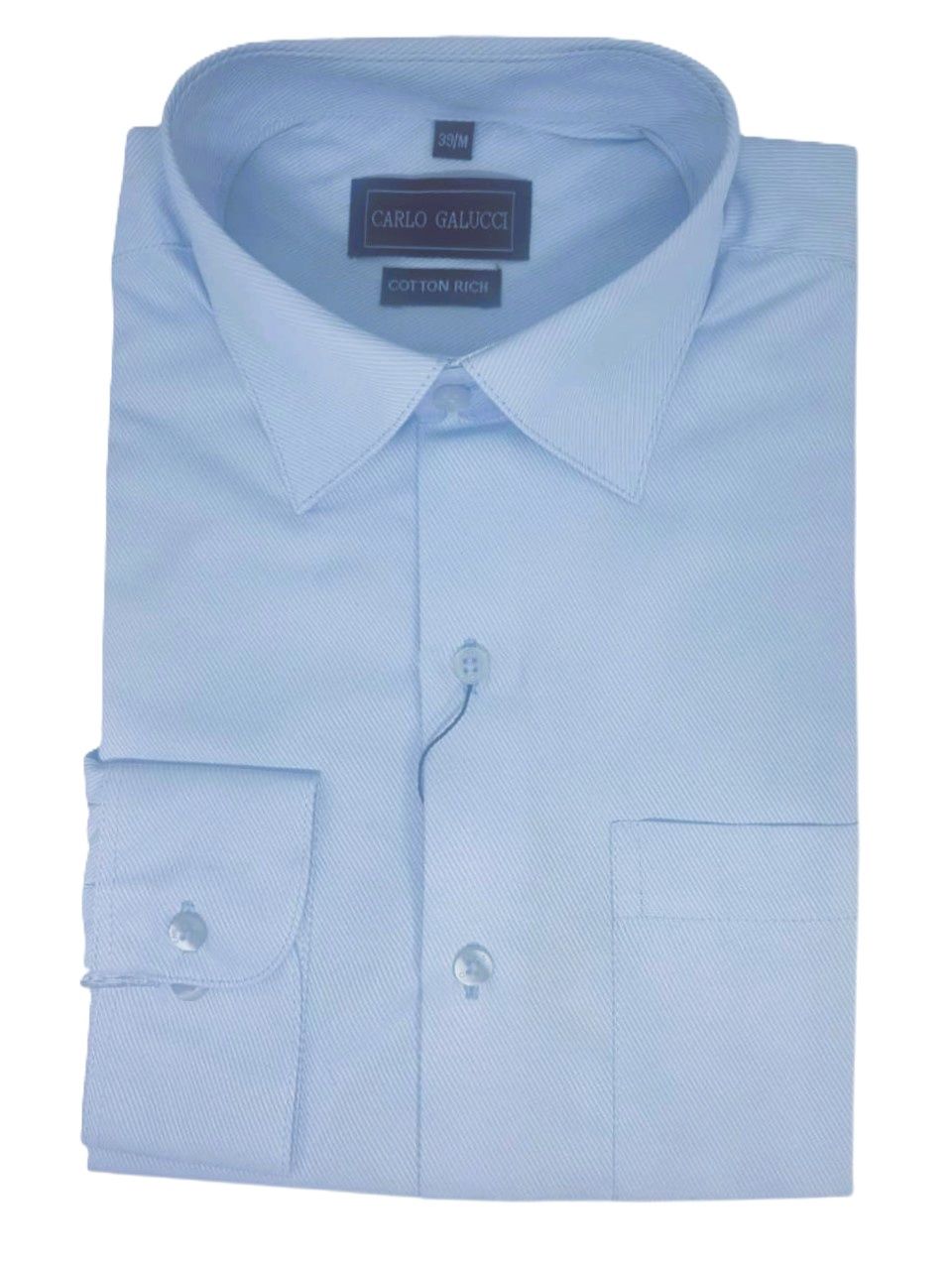 Carlo Galucci | Classic Long Sleeve Textured Shirt CK1157 | Sky