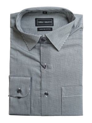 Carlo Galucci | Classic Long Sleeve Shirt CK1331 | Black Dogtooth