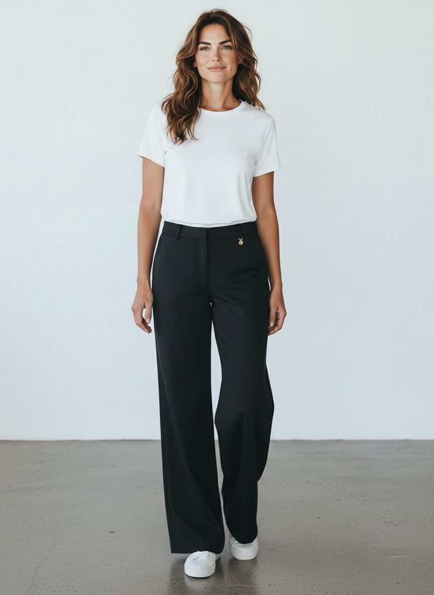 Polo | wmn Maddi Wide Leg Wool Pants | Black