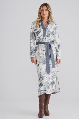 Brave &amp; True | Keera Dress | Slate Toile