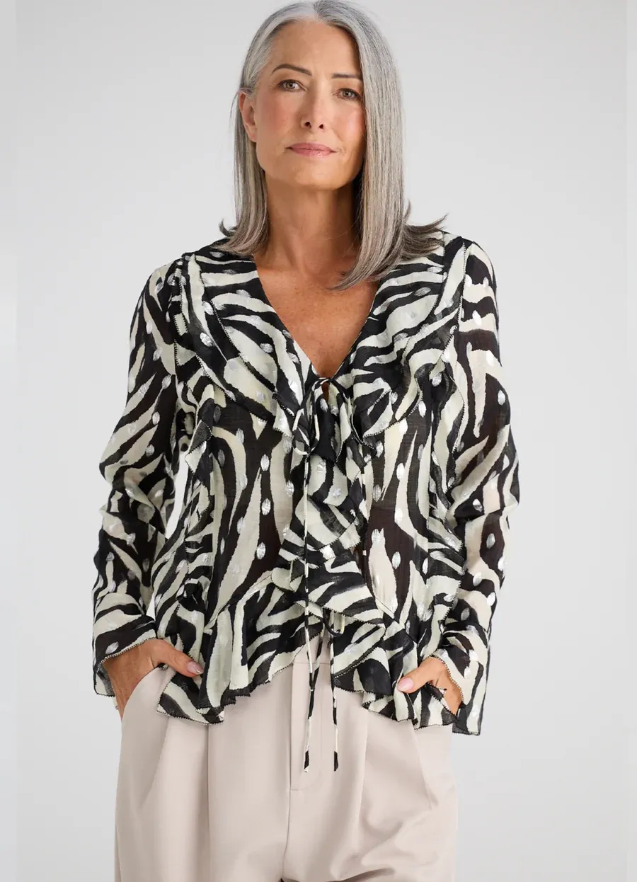 Brave &amp; True | Harper Top | Zebra Print, Size: S