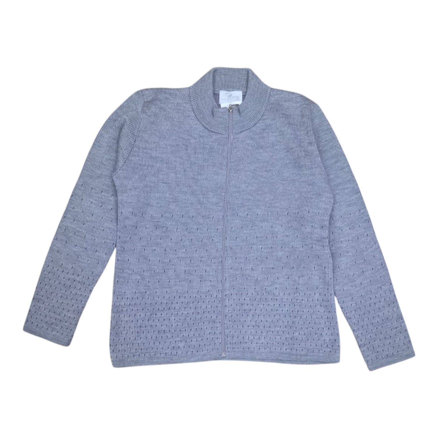 Romy | Patterned Sweater LZ4150 | Silver, Size: S
