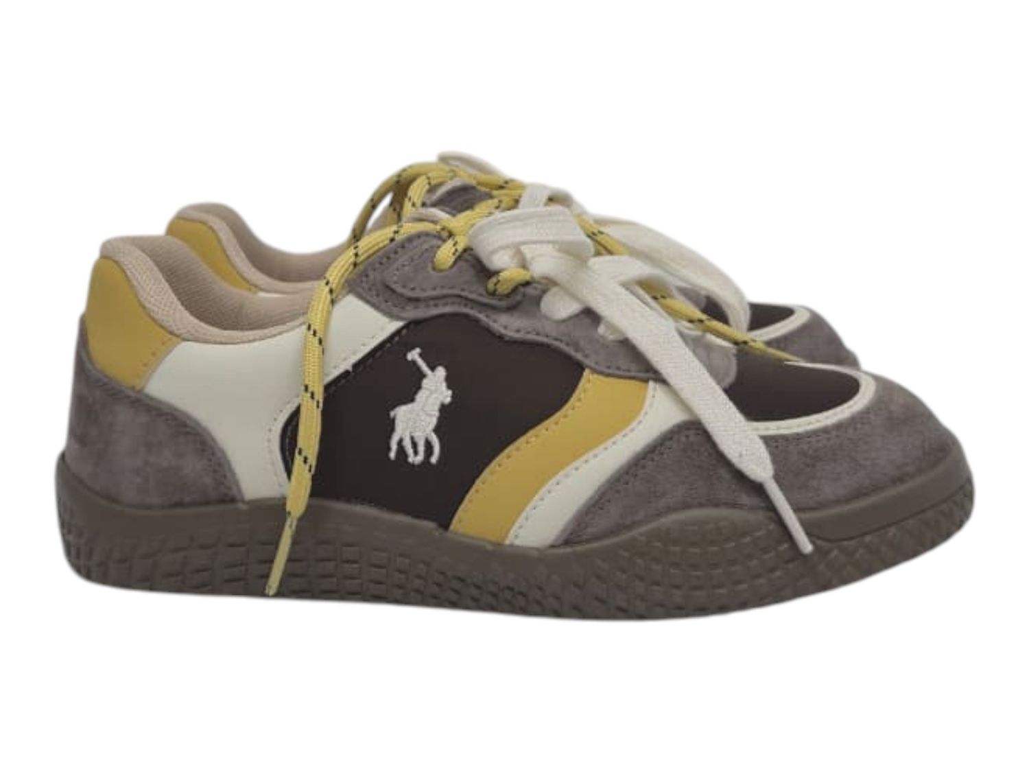 Polo | Double Lace Colour Block Sneaker | Brown, Size: 3