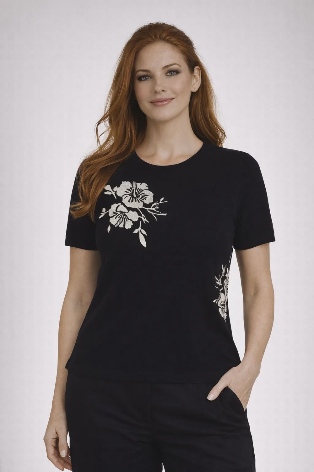 Pringle | Ivy Knit Crew Neck Top | Black