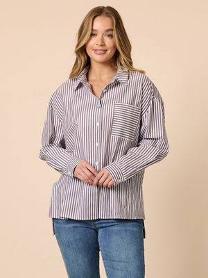 Threadz | Urban Stripe Shirt | Coffee White