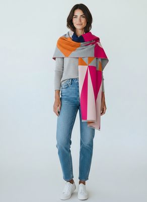 Ateljee Paarl | Geo Triangle Wrap | Pink &amp; Orange