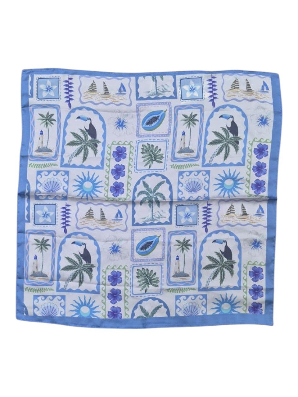 Kate Cotton | Vacay Bandana Satin Scarf | Toucan