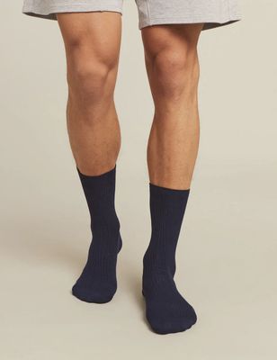 Boody | Ribbed Crew Socks | Navy