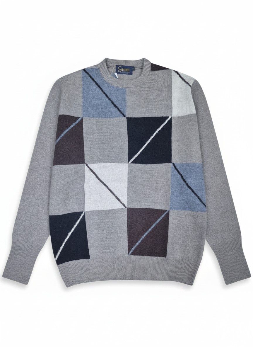 Grant | Block Lambswool Fancy Neck Jersey | Mink