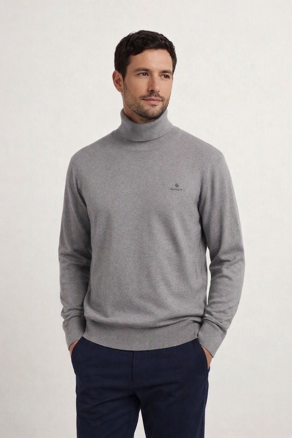 Gant | Cotton Cashmere Rollneck | Grey