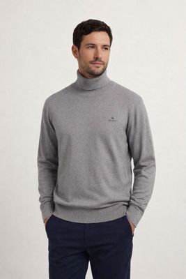 Gant | Cotton Cashmere Rollneck | Grey