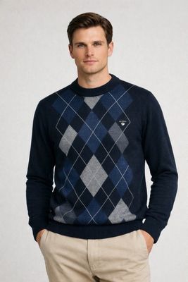 Gant | Argyle Crewneck | Dark Blue