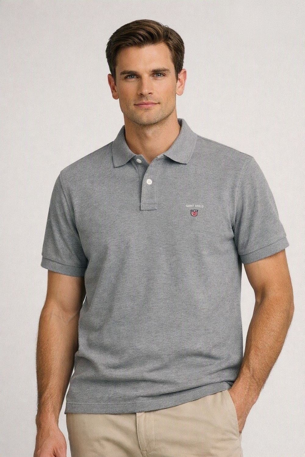 Gant | Regular Shield Short Sleeve Pique | Grey