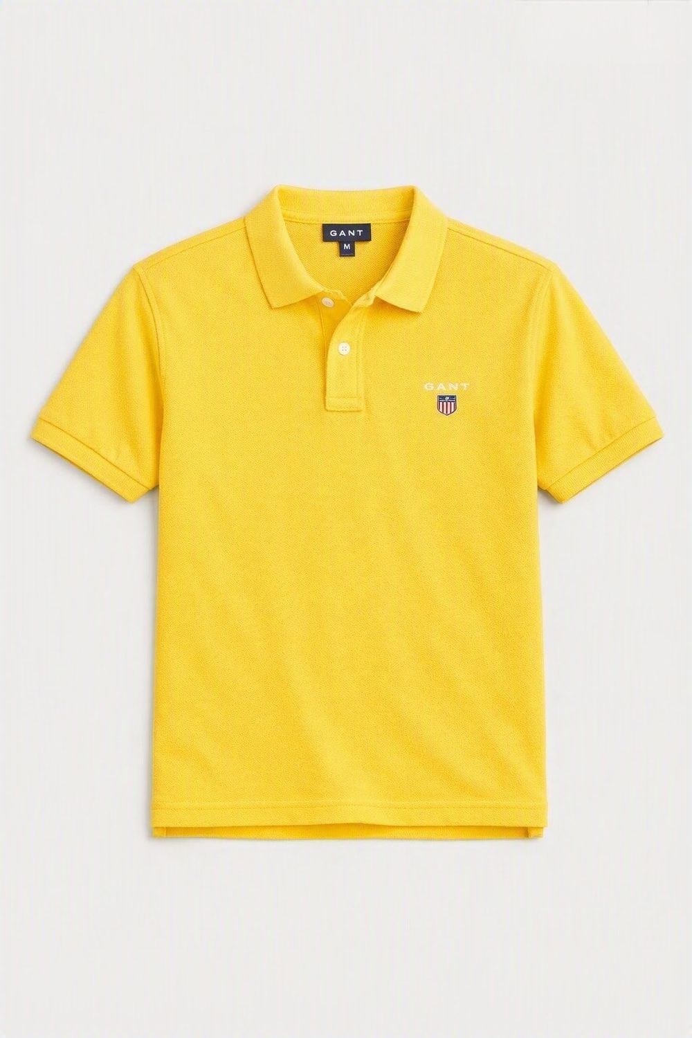 Gant | Regular Shield Short Sleeve Pique | Yellow