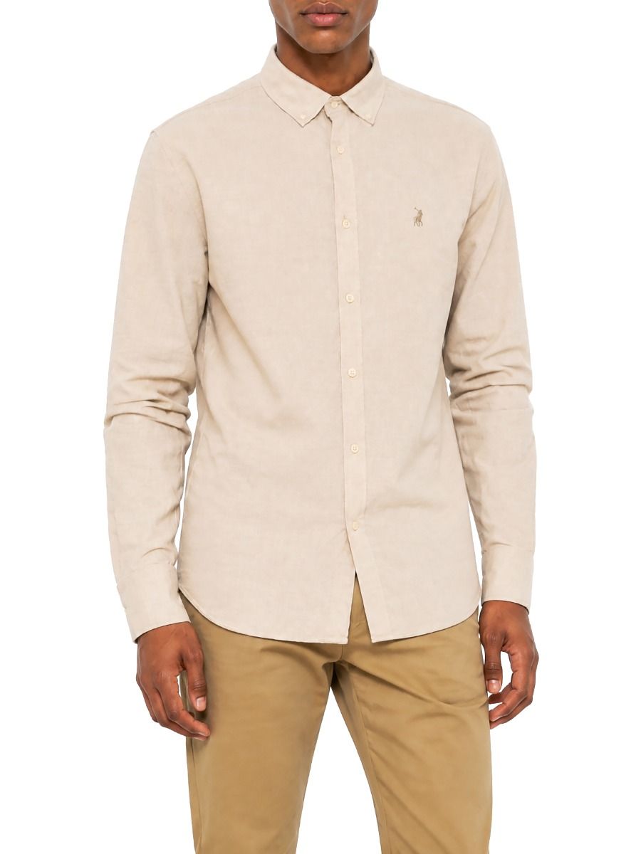 Polo | Classic Oxford Long Sleeve Shirt | Stone