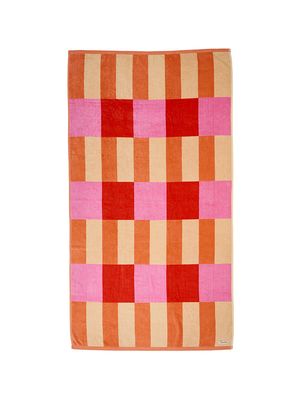 Linen House | Square Pink 95x175 Beach Towel | Pink