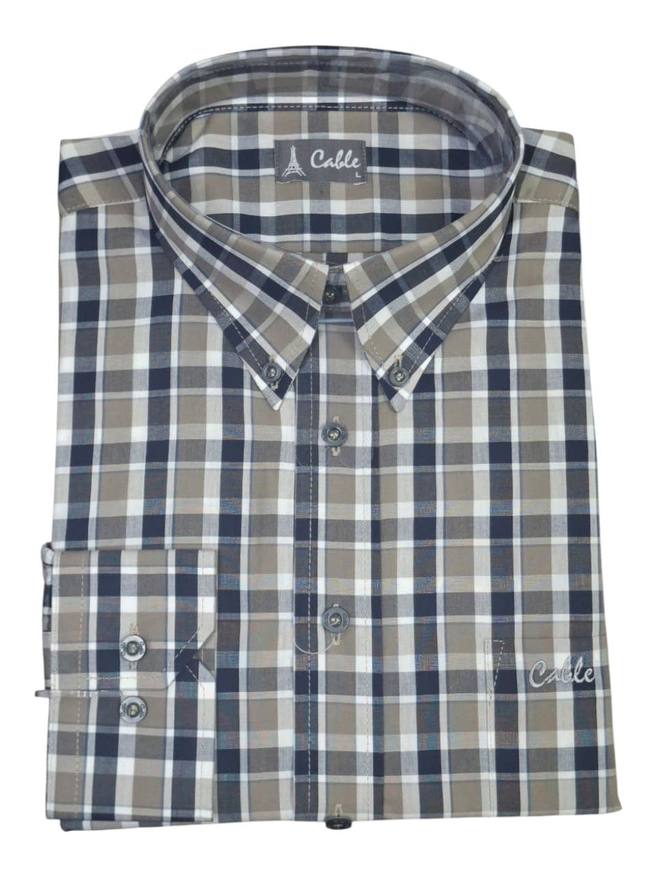 Cable | Classic Long Sleeve Shirt | CL734 | Khaki