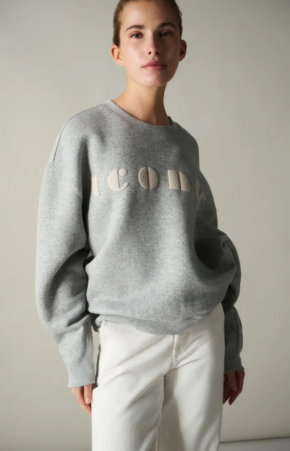 YAYA | Sweatshirt With Artwork | Iron Grey