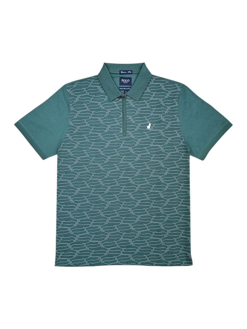Polo | Jacquard Linen Blend Golfer | Fatigue