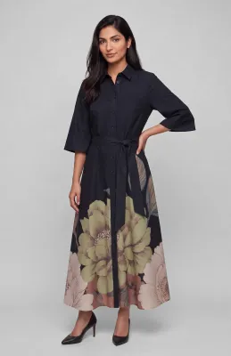 Pringle | Amica Floral Midi Dress | Navy