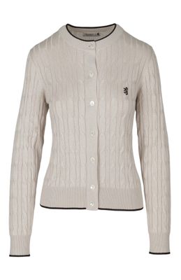 Pringle | Angie Cable Knit Cardigan | Stone