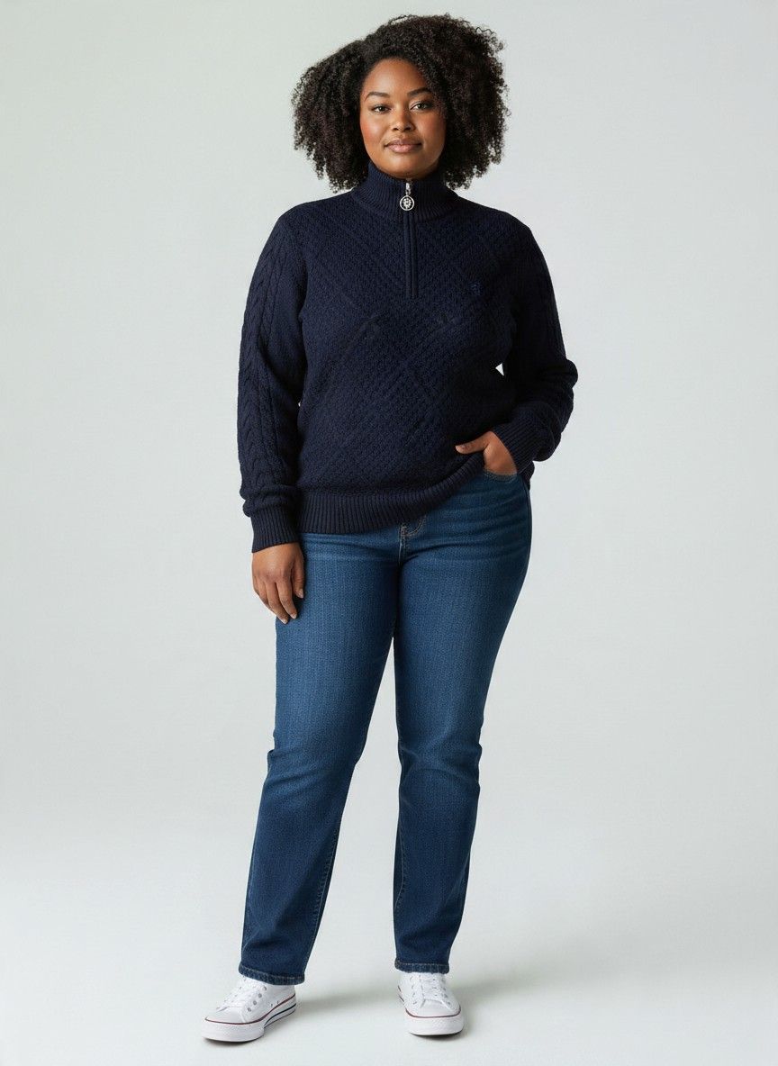 Pringle | 1/4 Zip Long Sleeve Knitted Jersey | Navy