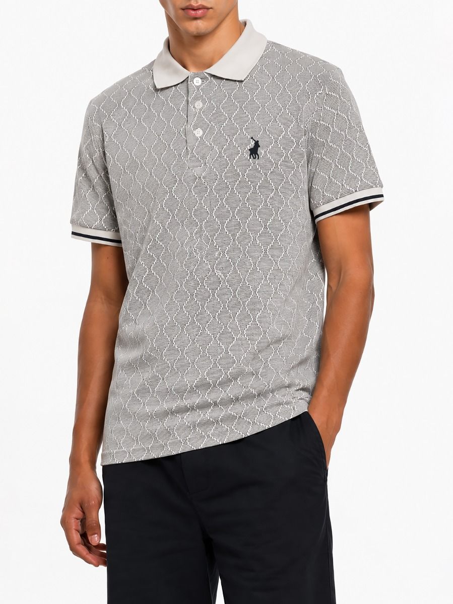 Polo | Geometric Pima Golfer | Grey