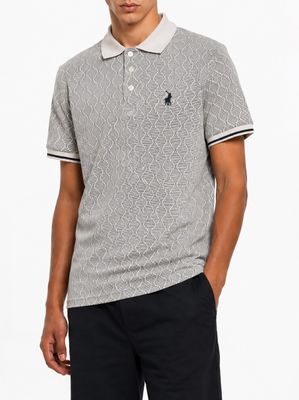 Polo | Geometric Pima Golfer | Grey