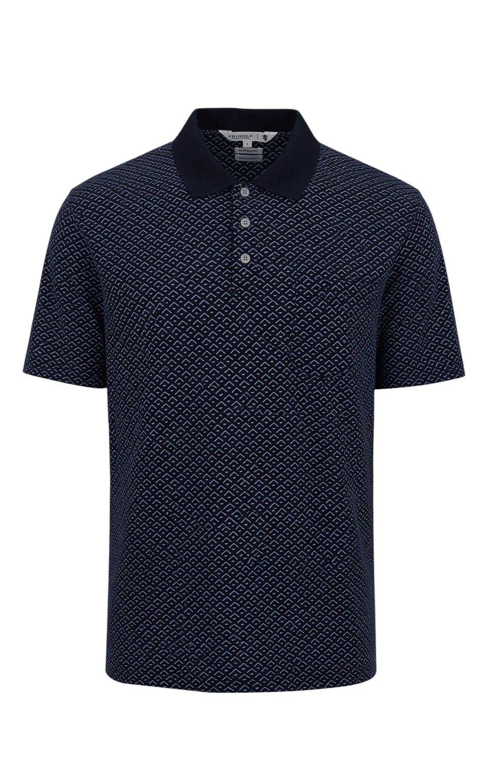 Pringle | Preston Printed Mercerised Golfer | Navy