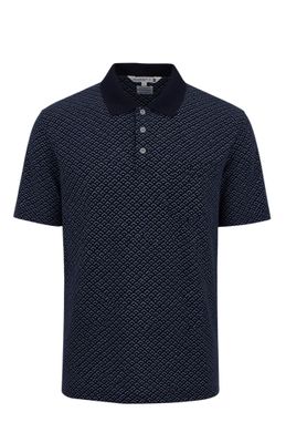 Pringle | Preston Printed Mercerised Golfer | Navy