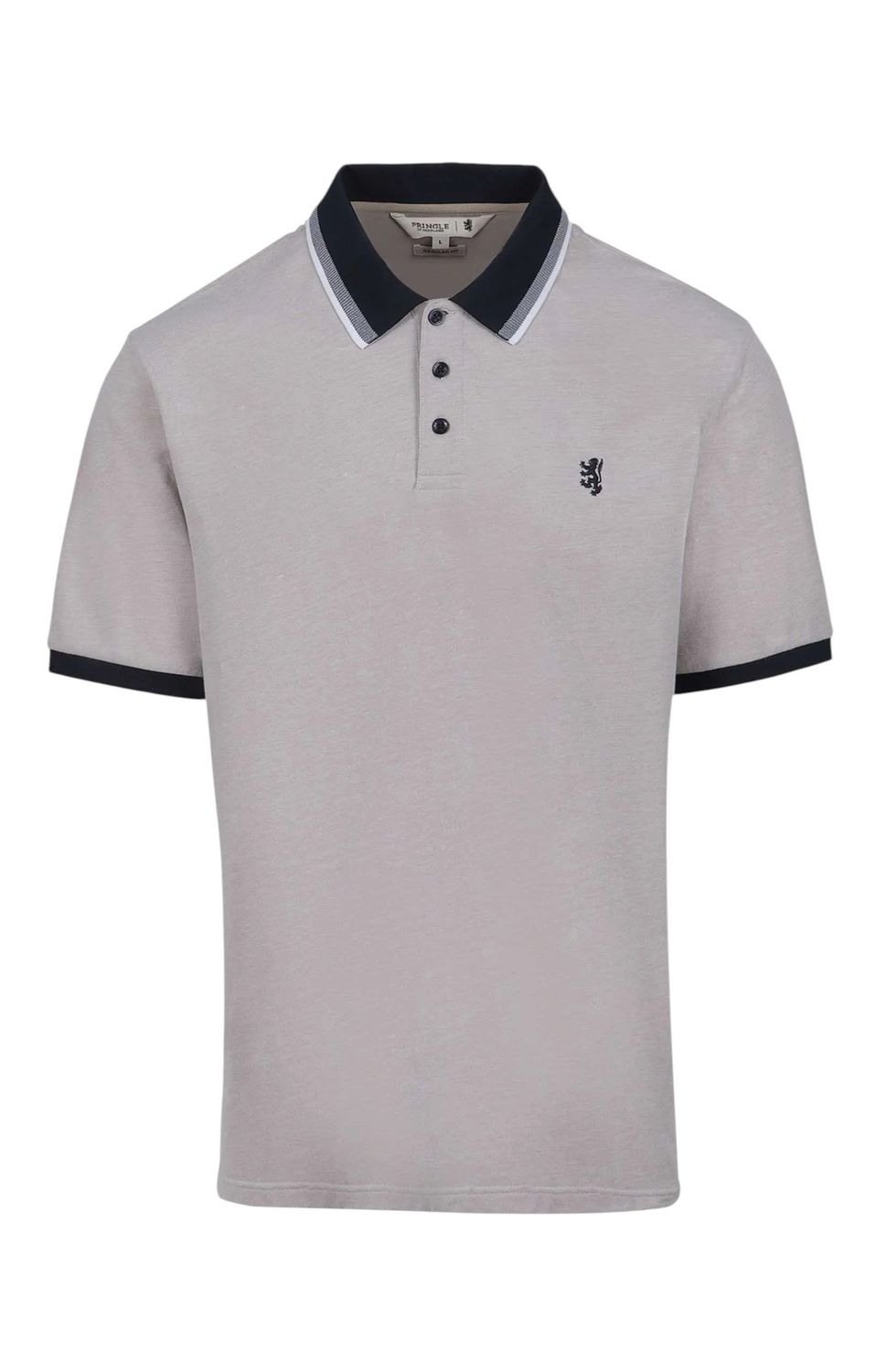 Pringle | Charl Jacquard Collar Golfer | Stone