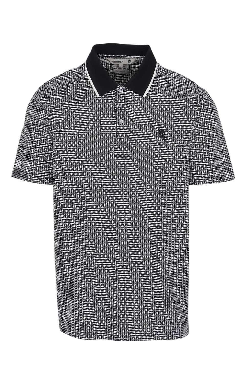 Pringle | Joel Printed Mercerised Golfer | Black