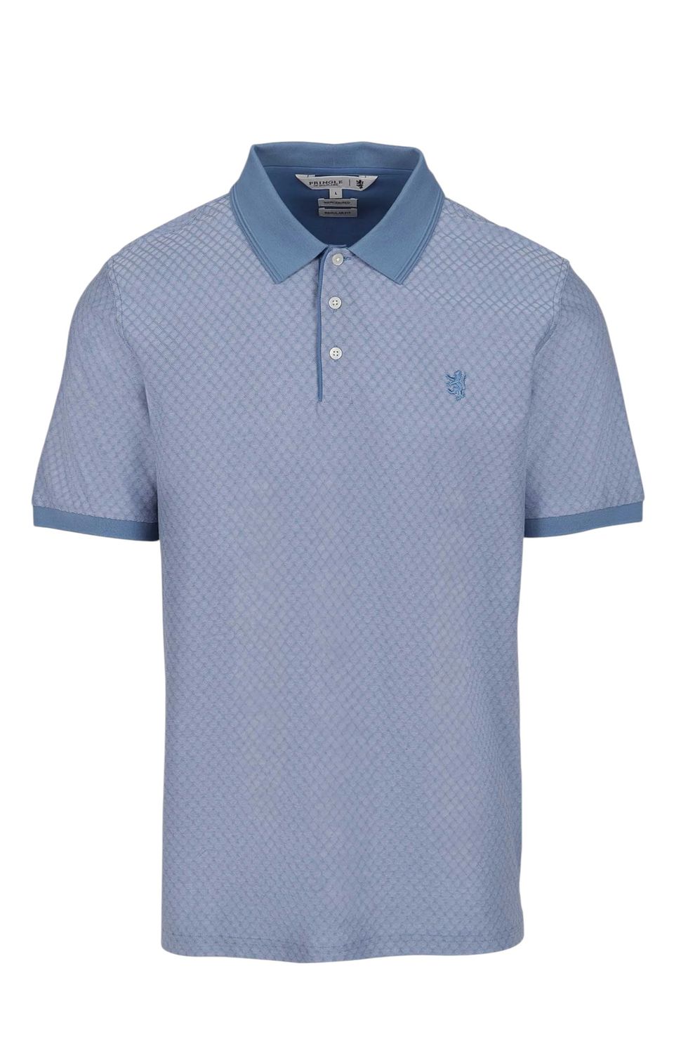 Pringle | Toby Jacquard Mercerised Golfer | Blue