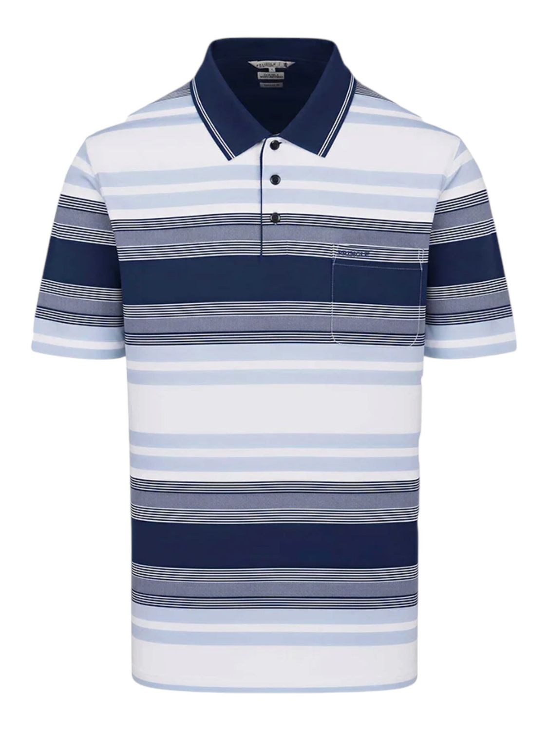 Pringle | John Stripe Mercerised Golfer | Blue