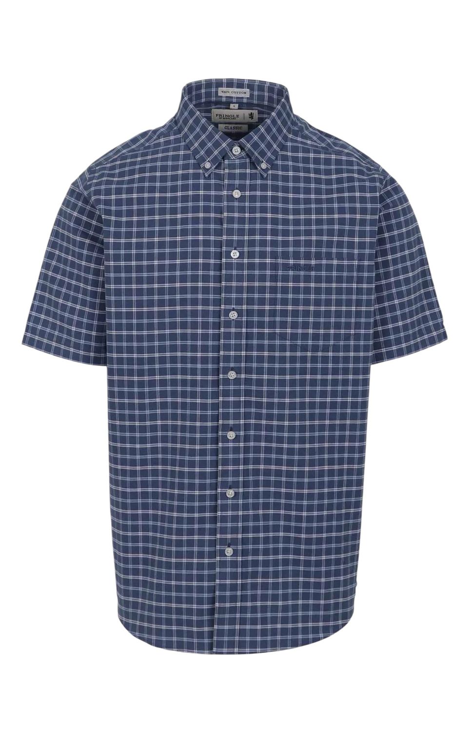 Pringle | Lucas Oxford Classic Short Sleeve Shirt | Blue