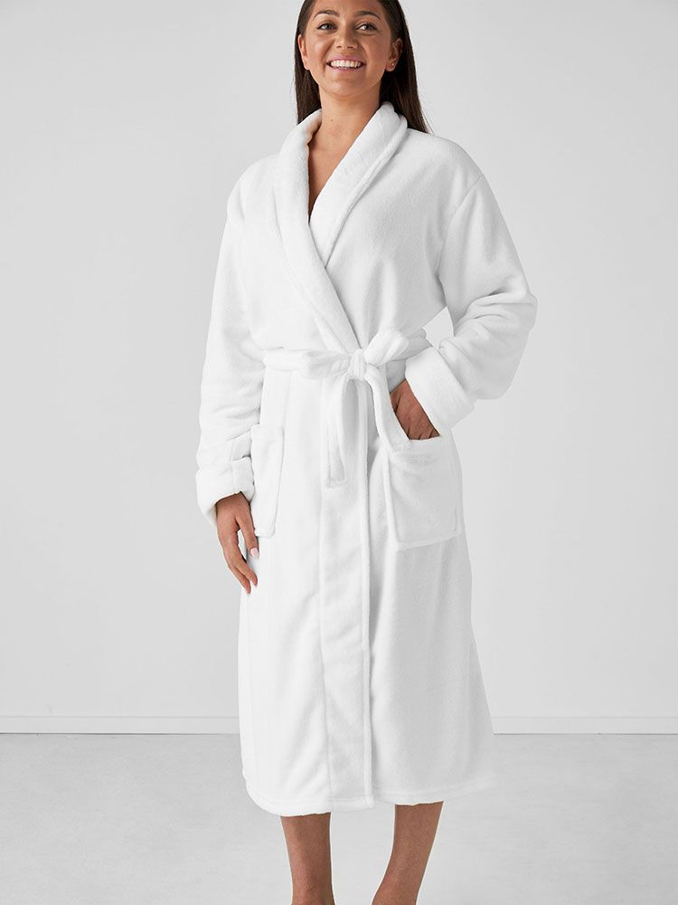 Linen House | Plush Bathrobe | White