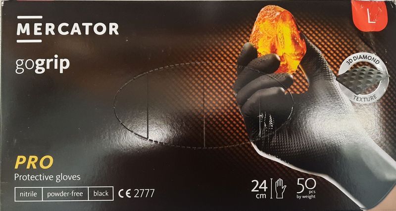MERCATOR gogrip pro Nitril Handschuhe – puderfrei & latexfrei 1 Box (50 Stk./Box)