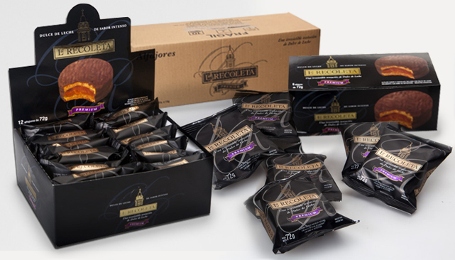 LA RECOLETA - ALFAJOR DISPLAY NEGRO 6 X 12 X 72 GRS. PRECIO UNITARIO ALFAJOR $476