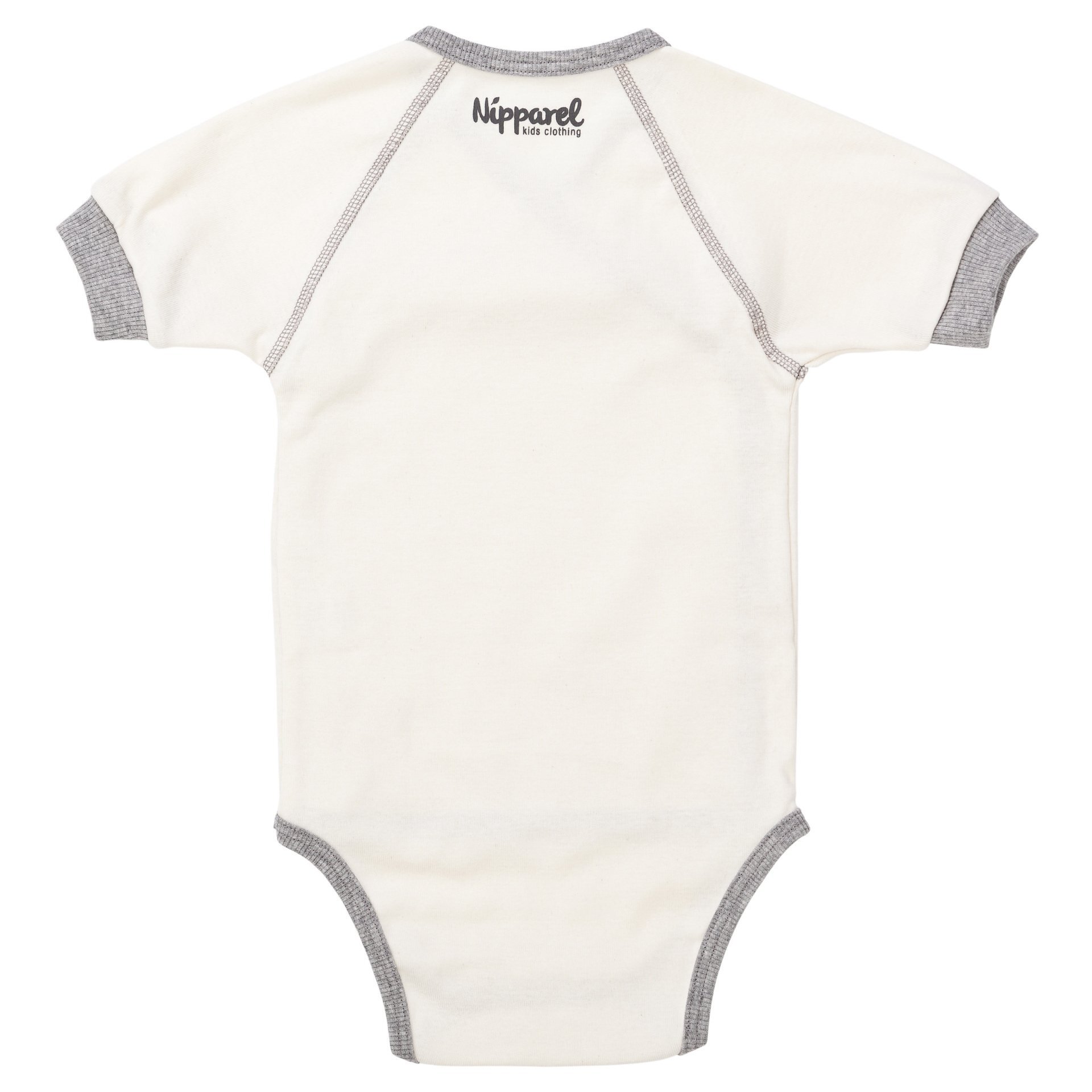 Baby Wickelbody Weiß Kurzarm aus Bio-Baumwolle mit Wickelverschluss und Druckknöpfen – Vorderansicht