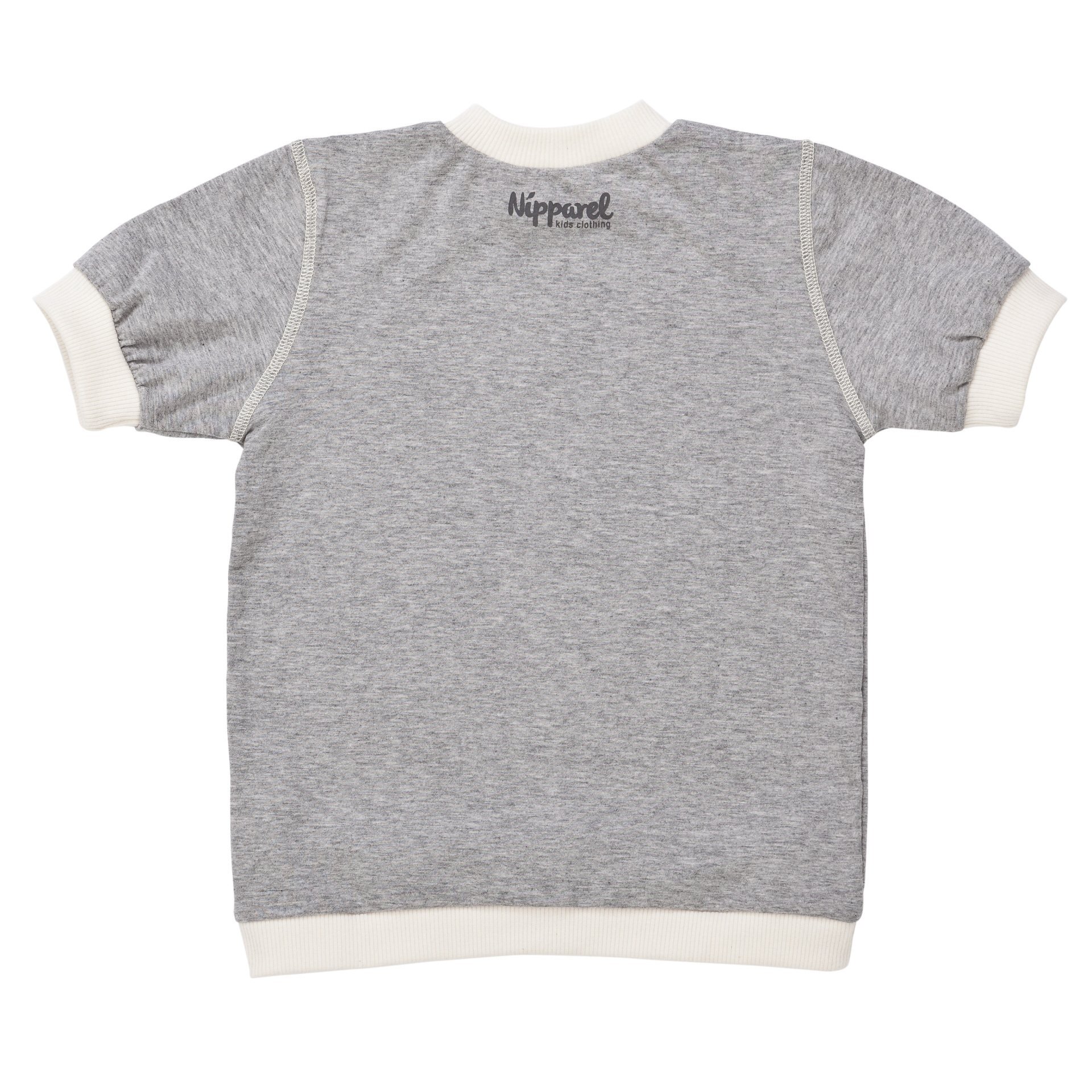 Baby T-Shirt Kurzarm aus Bio-Baumwolle in Grau mit Rundhals und Druckknöpfen – weich & schlicht – V…