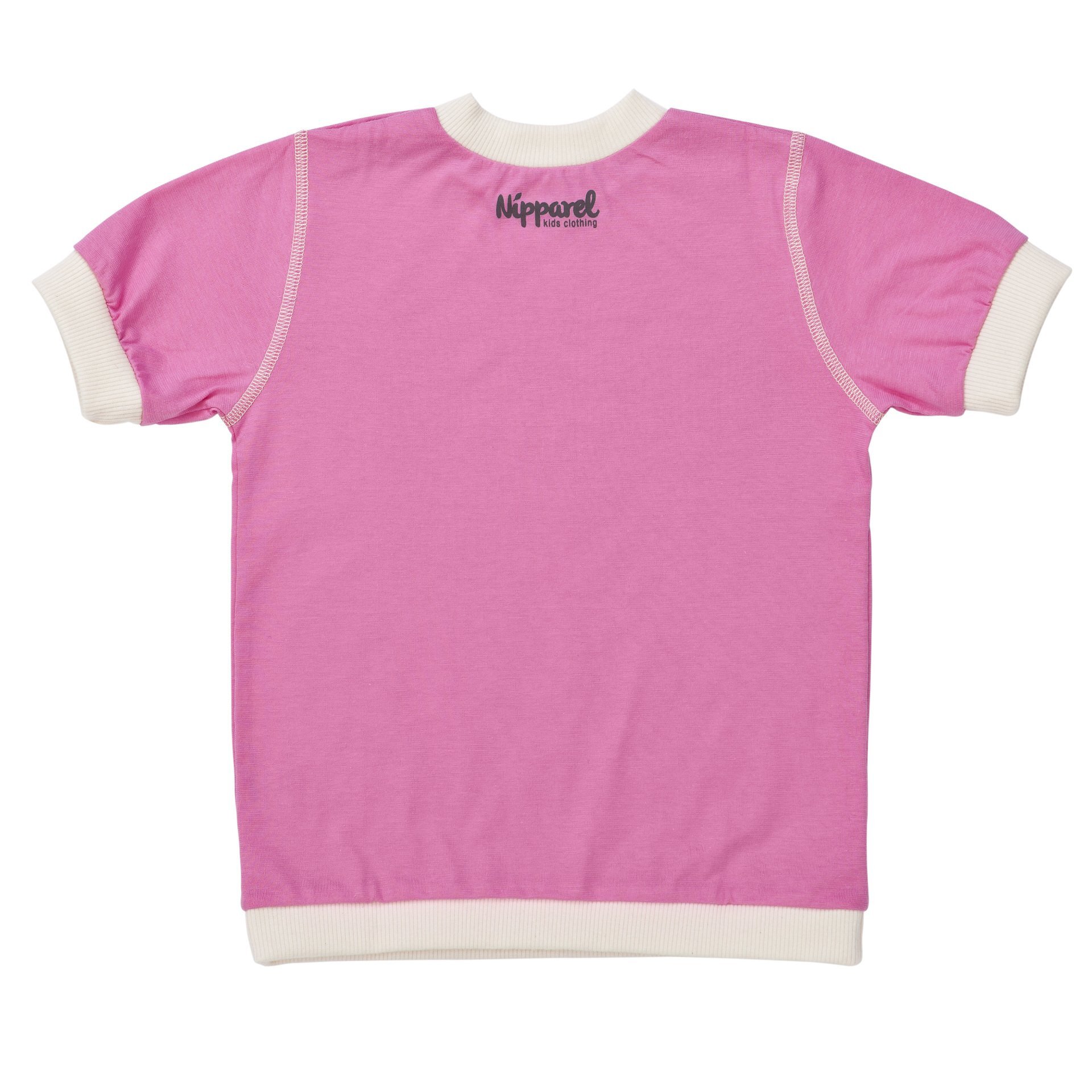 Baby T-Shirt Kurzarm aus Bio-Baumwolle in Rosa mit Rundhals und Druckknöpfen – weich & schlicht – V…