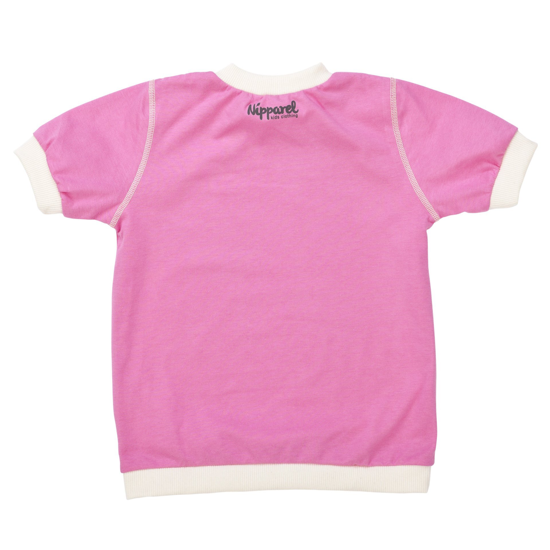 Kinder T-Shirt Kurzarm aus Bio-Baumwolle in Rosa mit Rundhals – weich & schlicht – Vorderansicht