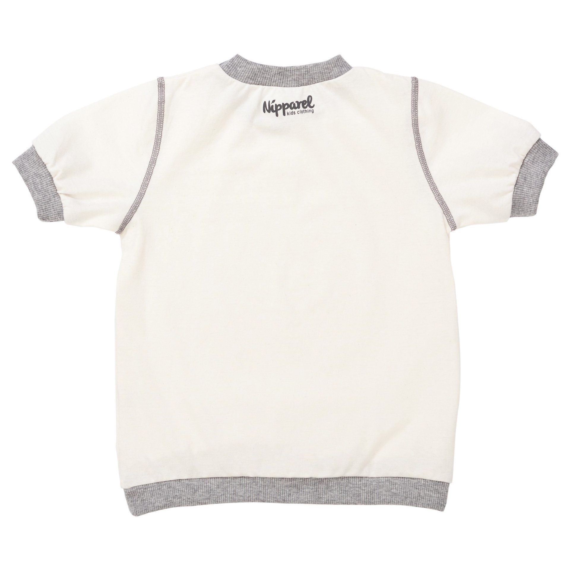 Kinder T-Shirt Kurzarm aus Bio-Baumwolle in Weiß mit Rundhals – weich & schlicht – Vorderansicht